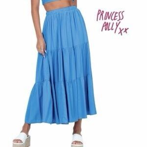 Princess Polly Blue Tiered Skirt, size 4